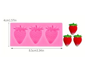 Molde silicona 3 frutillas